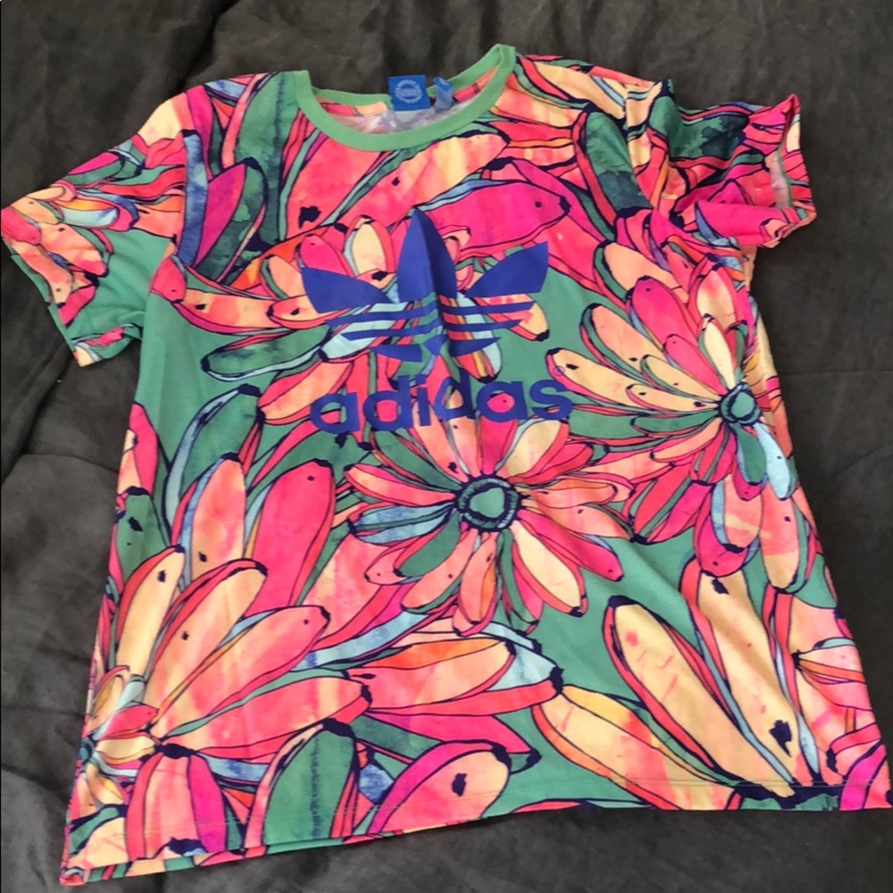 Adidas floral t-shirt
